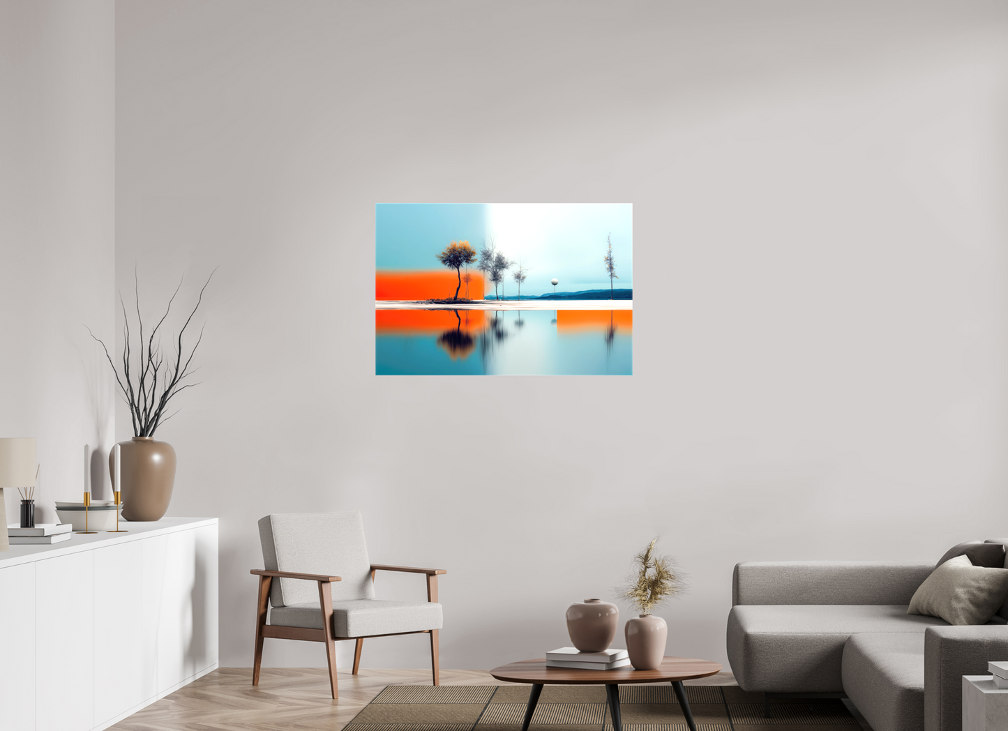 105 x 70 cm, Leinwand glänzend Horizont der Gegensätze—Wandkunst, Fine Art Print, Leinwand, Acryldruck, Alu-Dibond
