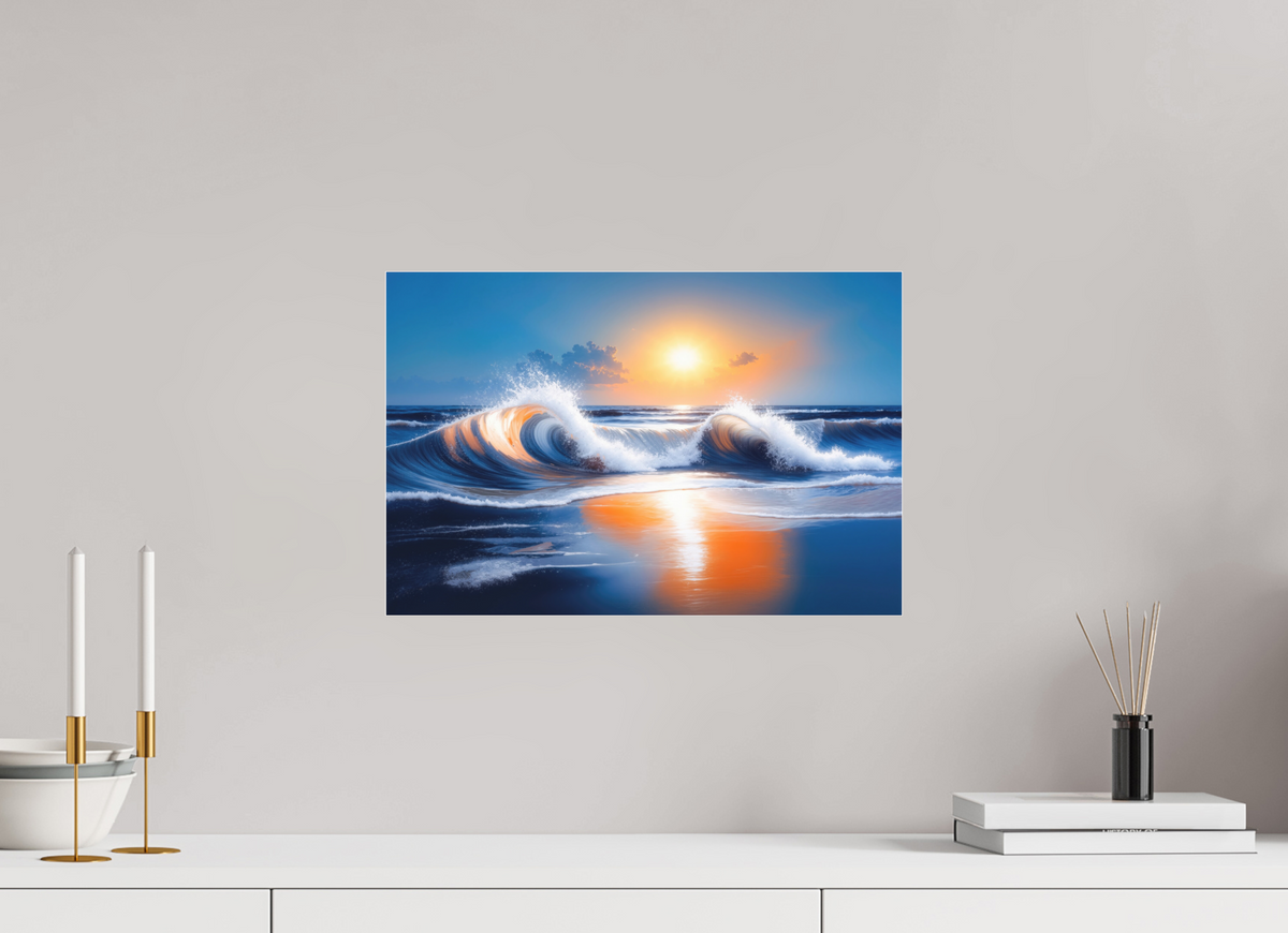 45 x 30 cm, Fine Art Pigmentdruck hinter Acrylglas Brandung im Licht—Wandkunst, Fine Art Print, Leinwand, Acryldruck, Alu-Dibond