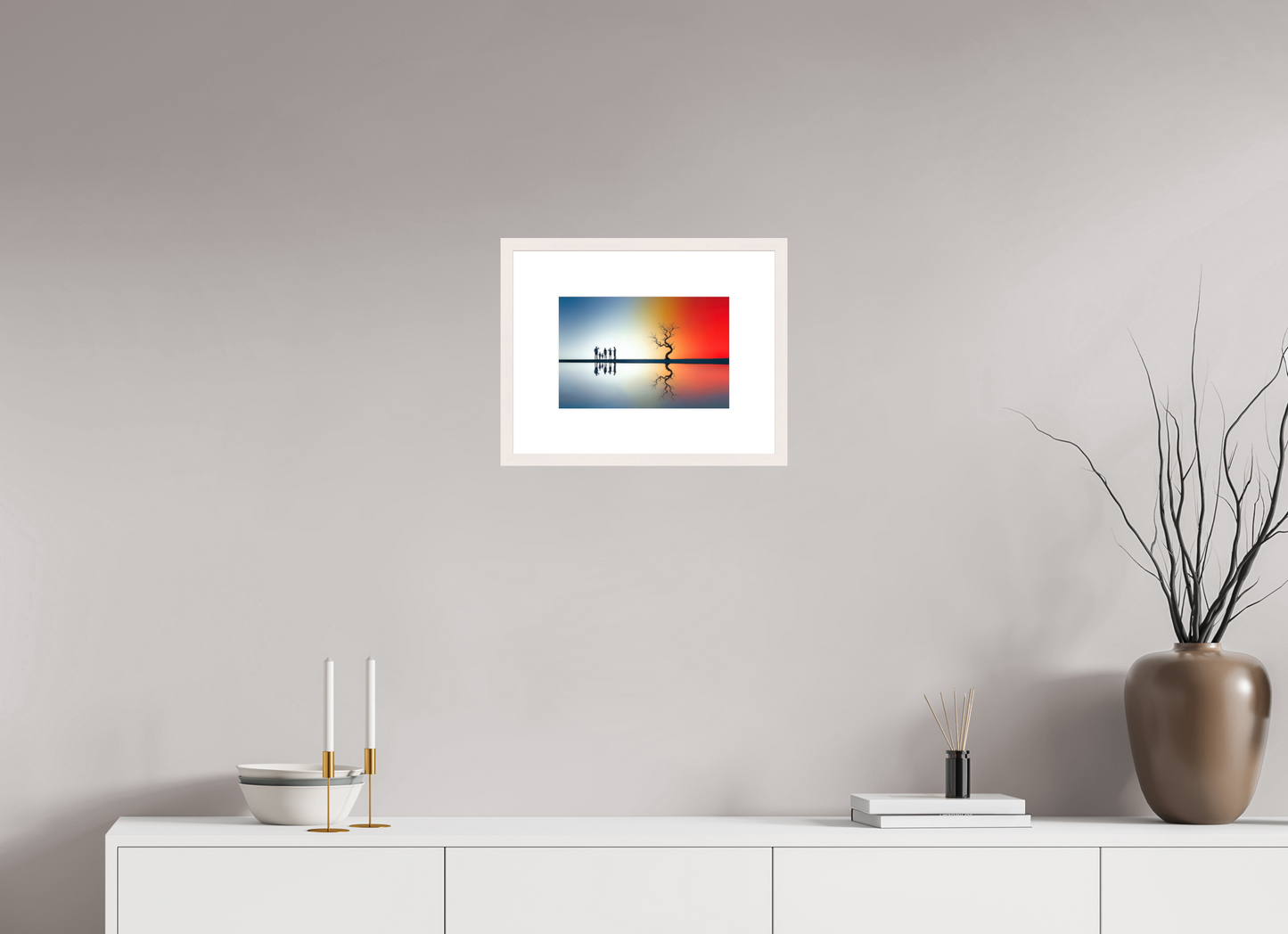 30 x 20 cm, Fine Art Print gerahmt Begegnung am stillen Meer