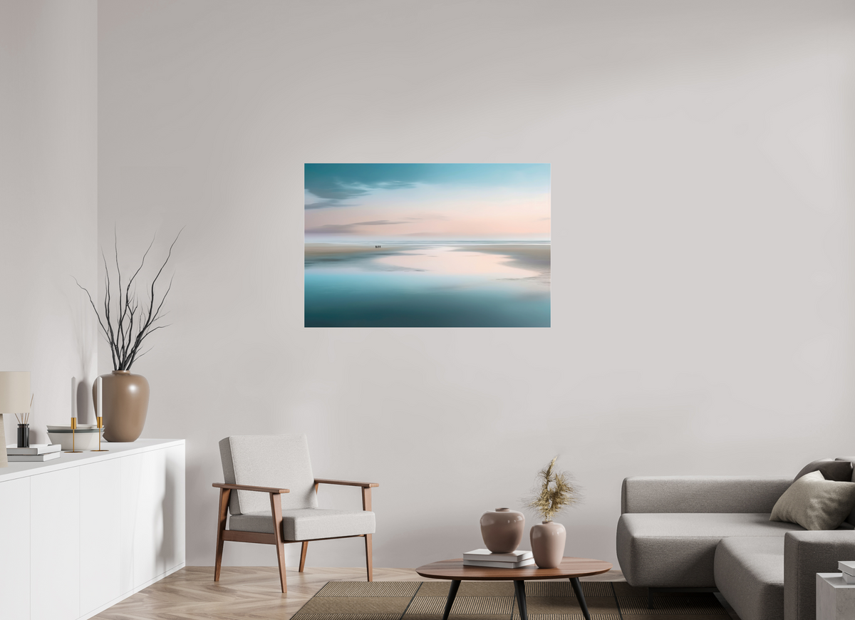 120 x 80 cm, Acrylglas glänzend standard Menschen im Wattenmeer-01—Wandkunst, Fine Art Print, Leinwand, Acryldruck, Alu-Dibond
