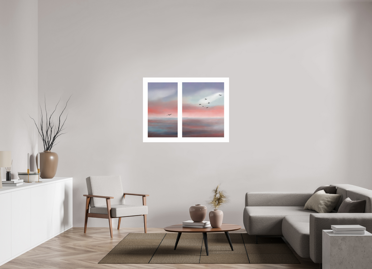 120 x 90 cm, Fine Art Print Hahnemühle Baryta Diptychon Vögel an der Küste-01