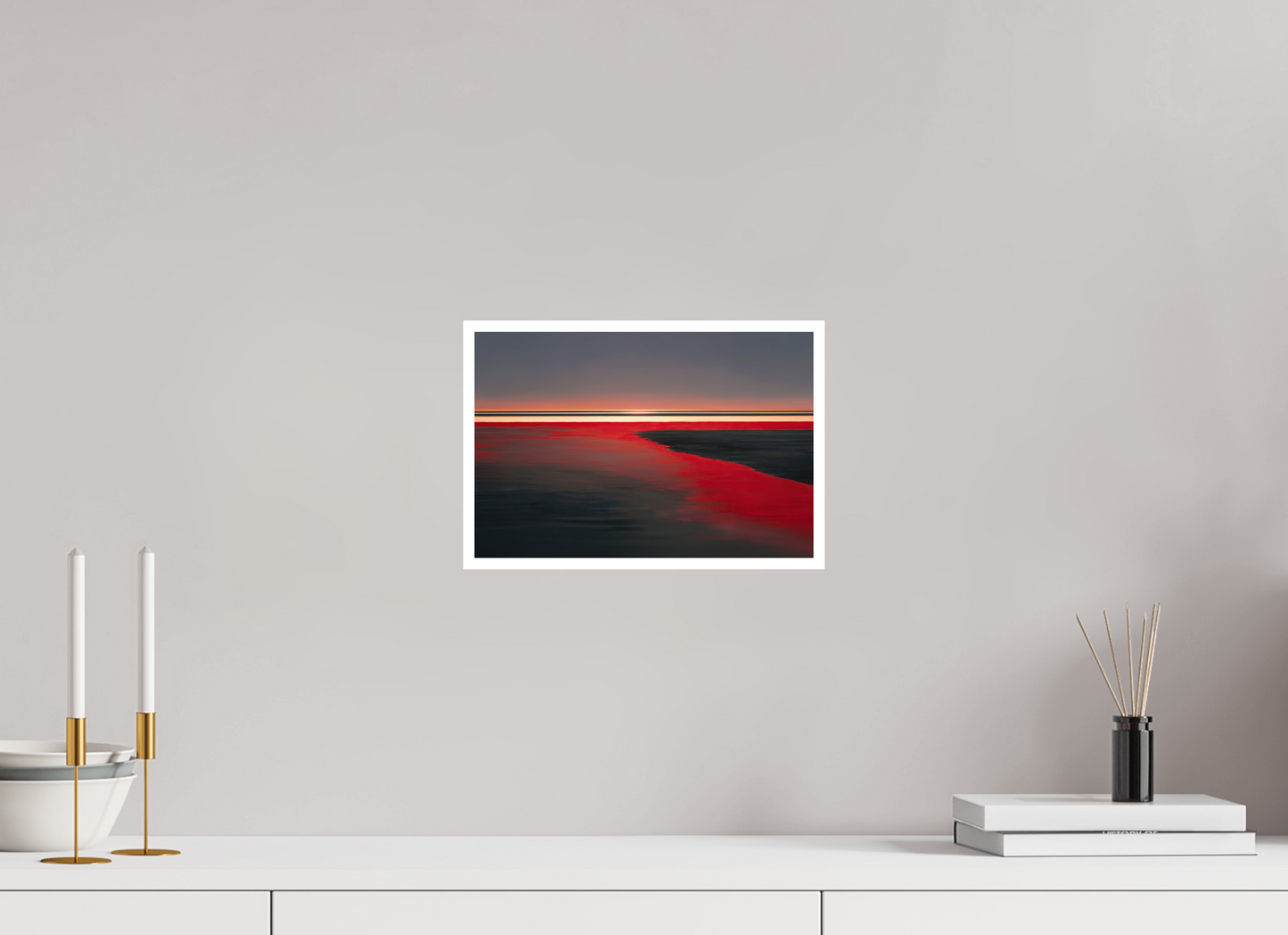 30 x 20 cm, Fine Art Print Hahnemühle Baryta Roter Spiegel des Watts, Wandbild als Kunstdruck, Acrylglas-Druck oder Leinwand