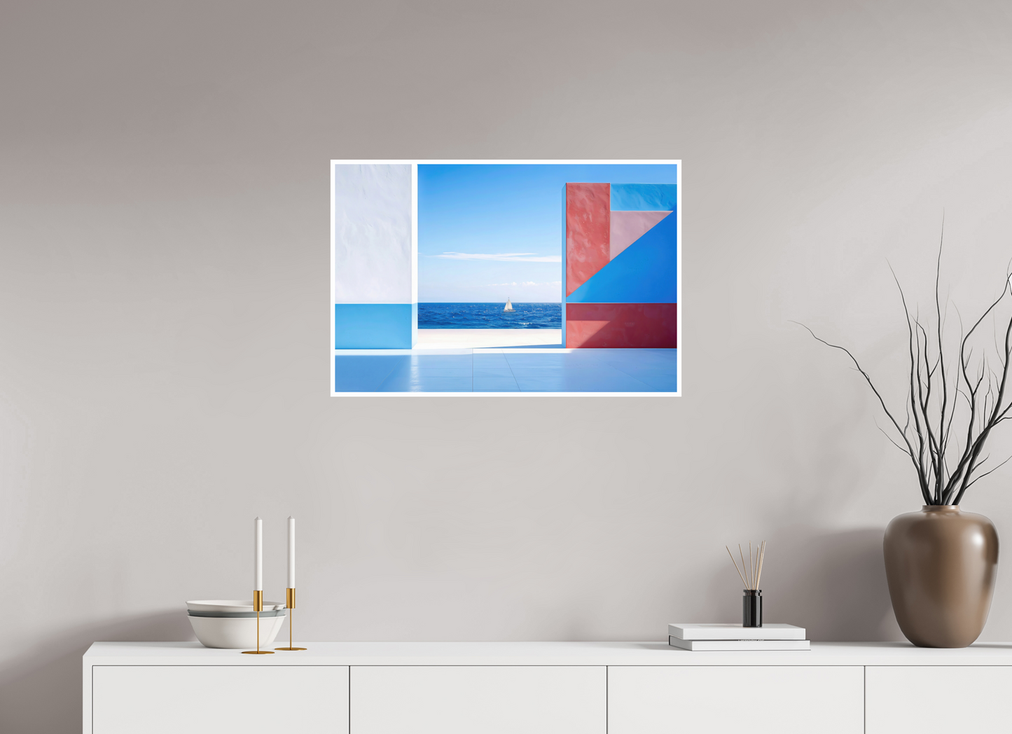 75 x 50 cm, Fine Art Print Hahnemühle Baryta Mauer am Meer-03—Wandkunst, Fine Art Print, Leinwand, Acryldruck