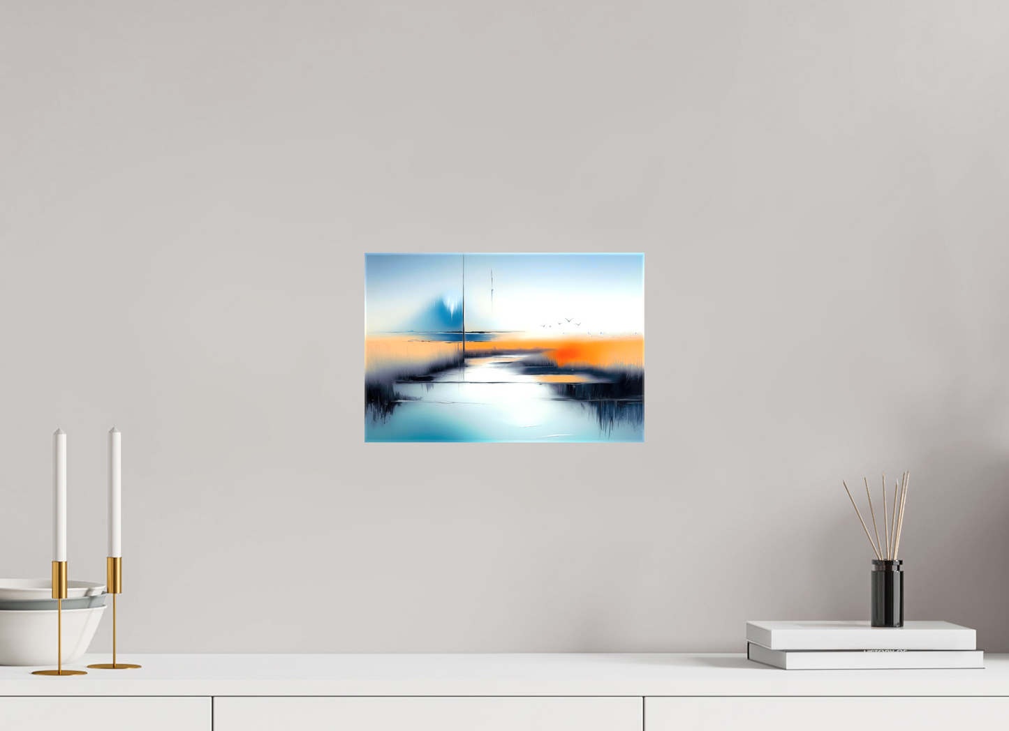 30 x 20 cm, Leinwand glänzend Salzwiese im schwebenden Licht