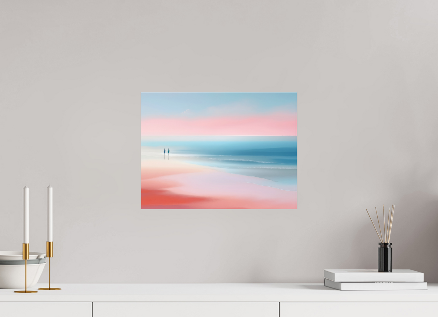 40 x 30 cm, Acrylglas glänzend standard Zwei Frauen am Meer—Wandkunst, Fine Art Print, Leinwand, Acryldruck, Alu-Dibond