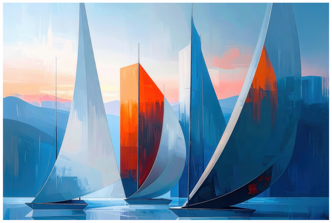 Main image Segelboote abstrakt-15-32—Wandkunst, Fine Art Print, Leinwand, Acryldruck, Alu-Dibond
