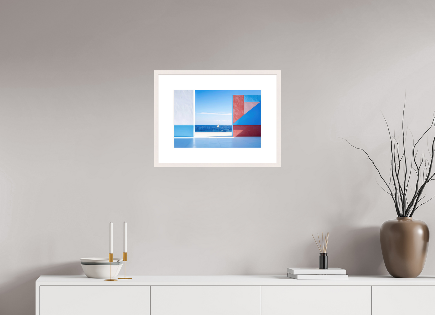 45 x 30 cm, Fine Art Print gerahmt Mauer am Meer-03