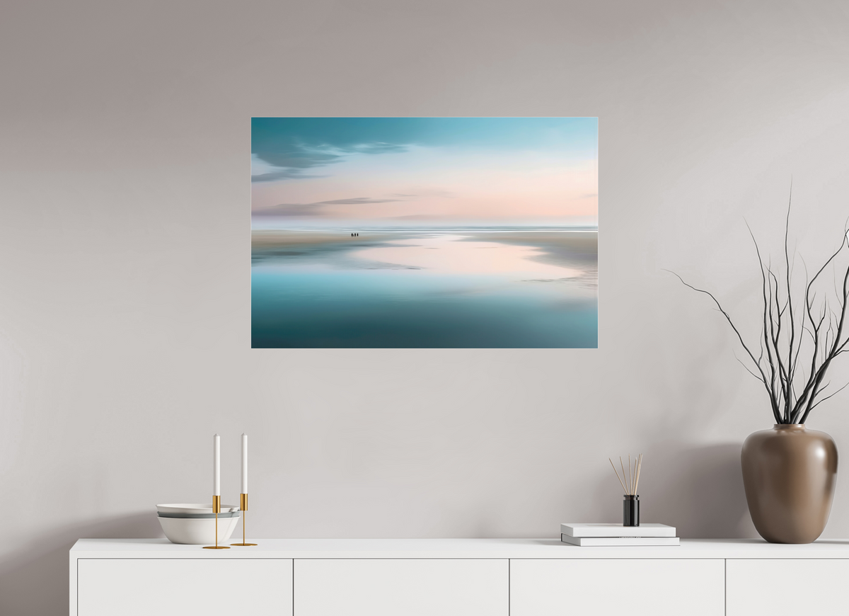 90 x 60 cm, Acrylglas glänzend standard Menschen im Wattenmeer-01—Wandkunst, Fine Art Print, Leinwand, Acryldruck, Alu-Dibond