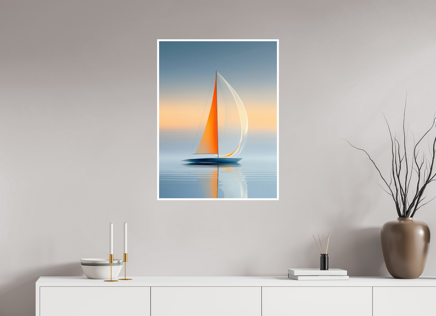 60 x 80 cm, Fine Art Print Hahnemühle Baryta Ein Segel, ein Horizont