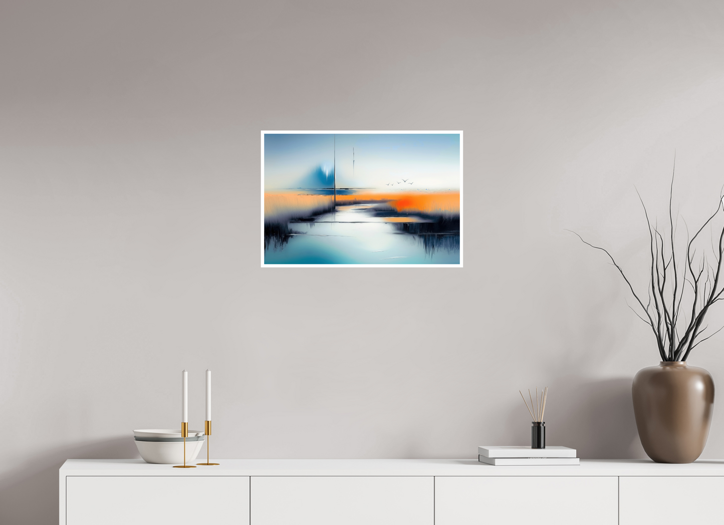 60 x 40 cm, Fine Art Print Hahnemühle Baryta Salzwiese im schwebenden Licht—Wandkunst, Fine Art Print, Leinwand, Acryldruck, Alu-Dibond