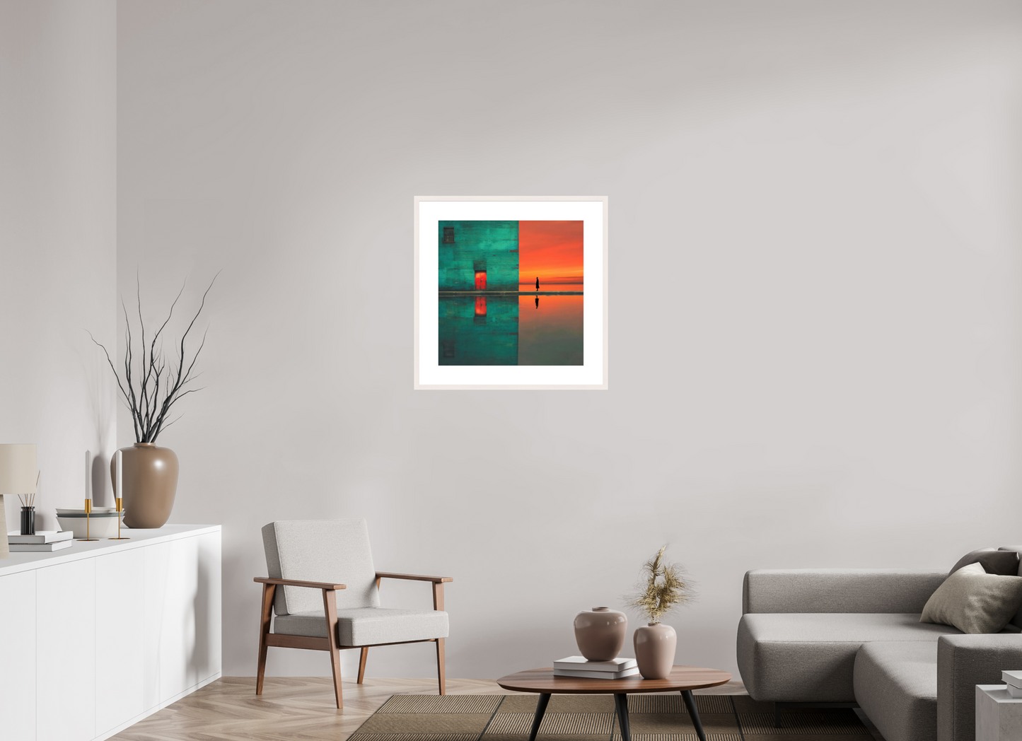 60 x 60 cm, Fine Art Print gerahmt Schwelle zum Meer