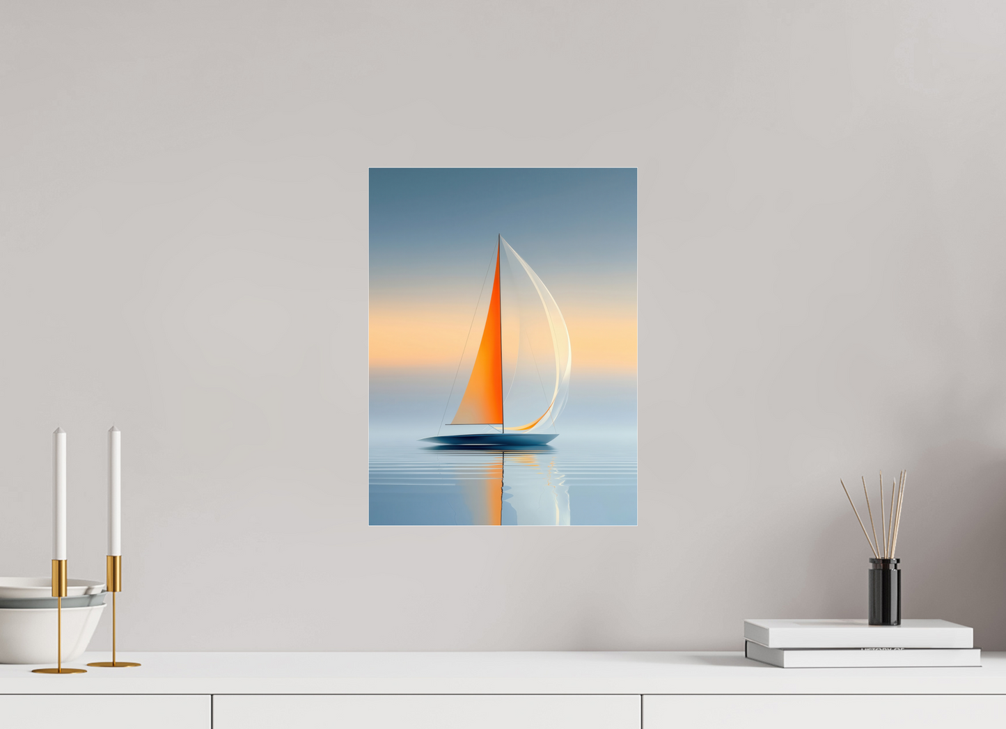 30 x 40 cm, Acrylglas glänzend standard Ein Segel, ein Horizont