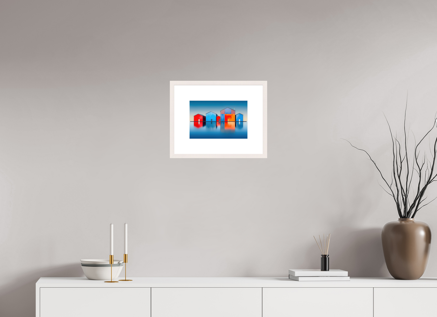 30 x 20 cm, Fine Art Print gerahmt Farbklang am Wasser