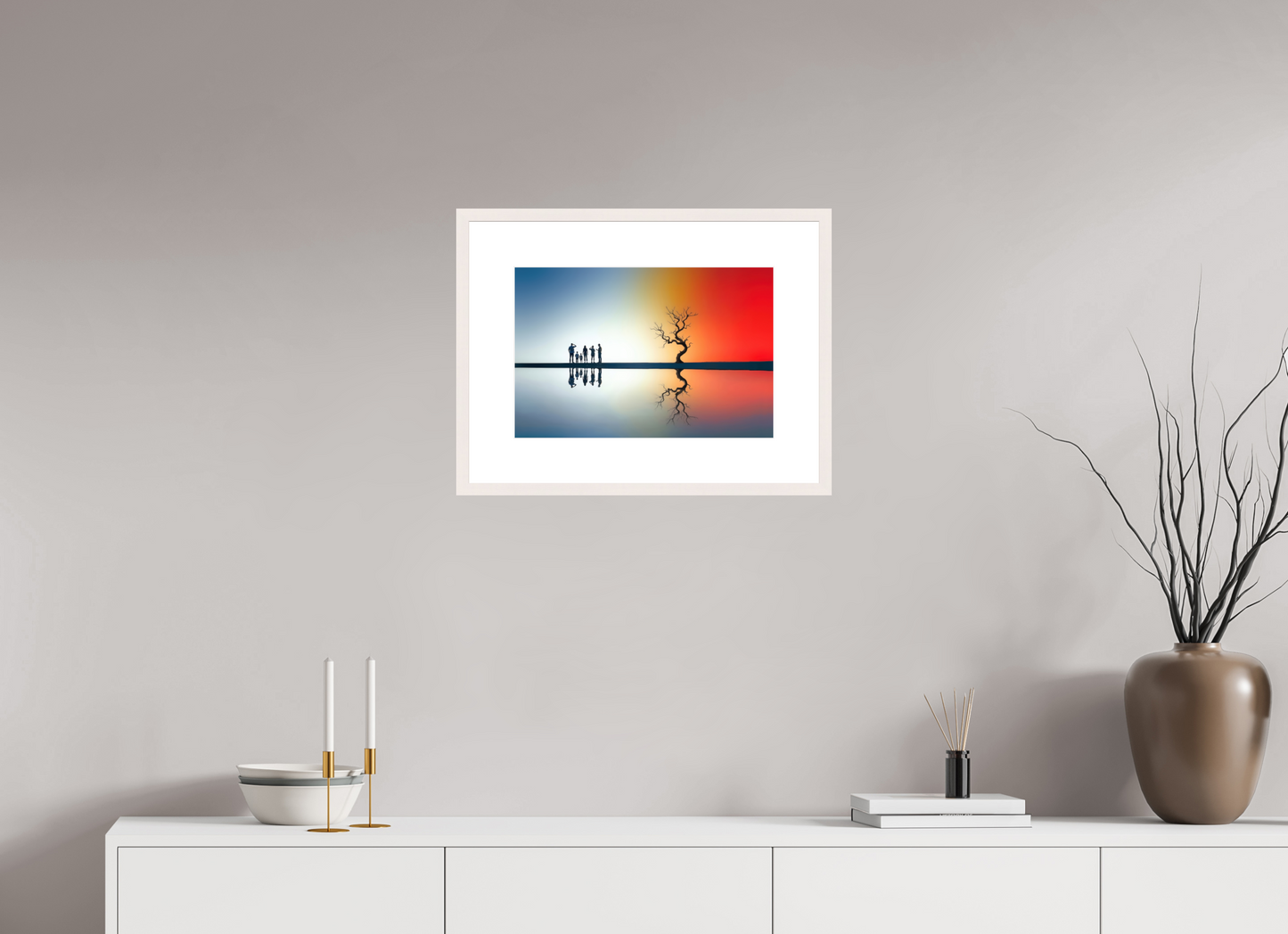 45 x 30 cm, Fine Art Print gerahmt Begegnung am stillen Meer