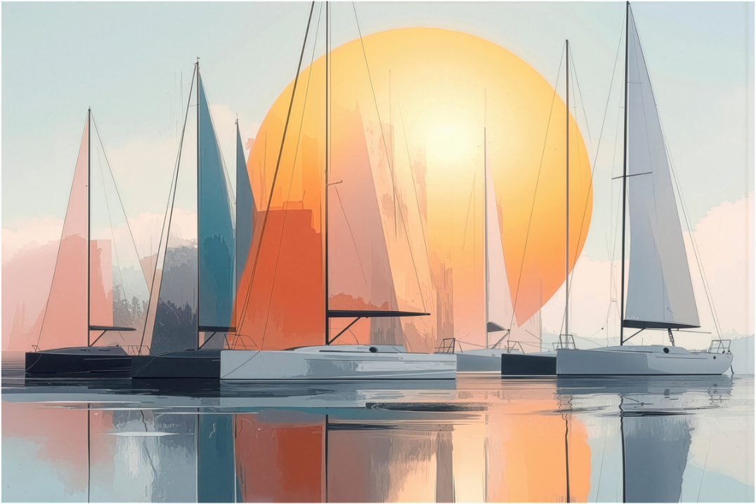 Main image Segelboot-Kunst - Zwischen Horizont und Geometrie-01