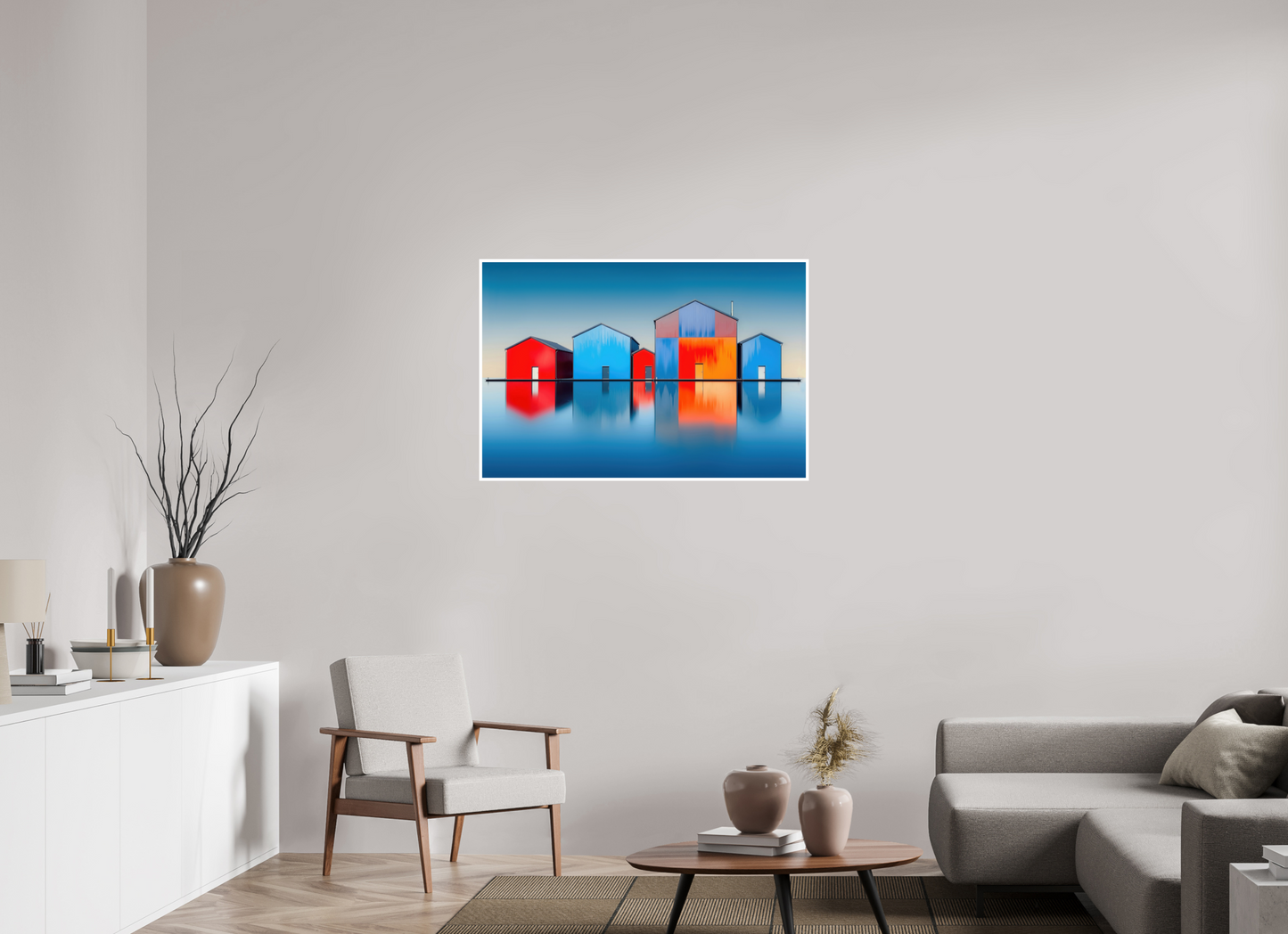 105 x 70 cm, Fine Art Print Hahnemühle Baryta Farbklang am Wasser—Wandkunst, Fine Art Print, Leinwand, Acryldruck, Alu-Dibond