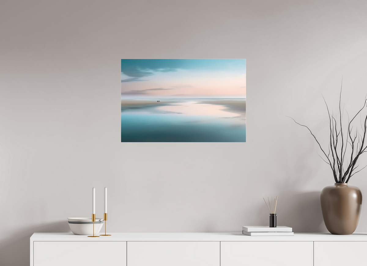 75 x 50 cm, Fine Art Pigmentdruck hinter Acrylglas Menschen im Wattenmeer-01—Wandkunst, Fine Art Print, Leinwand, Acryldruck, Alu-Dibond