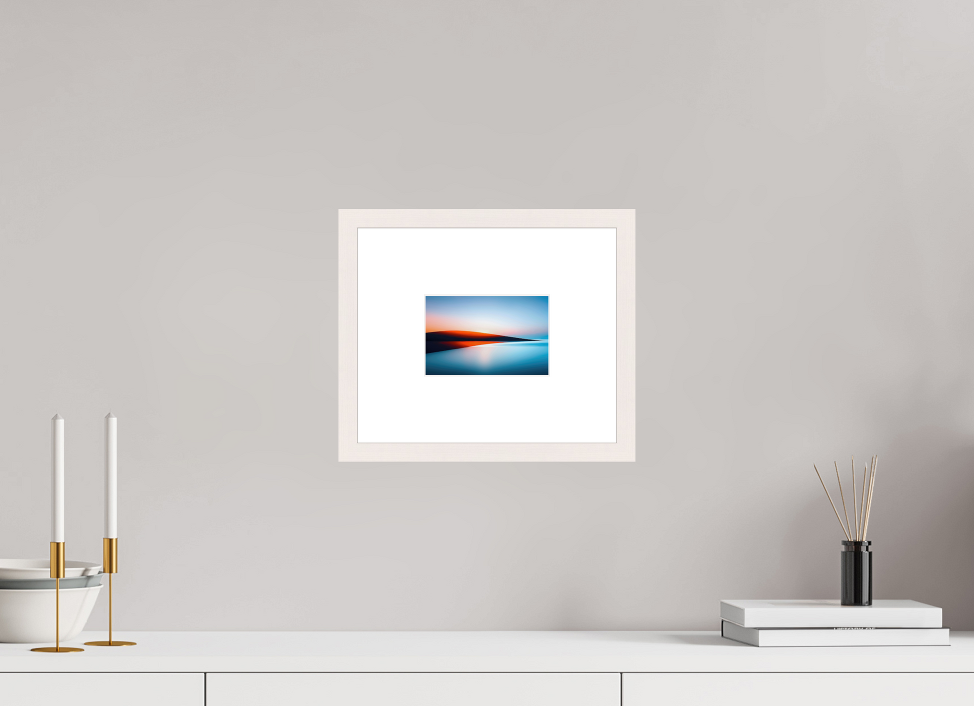 15 x 10 cm, Fine Art Print gerahmt Lichtlinie am Horizont-01