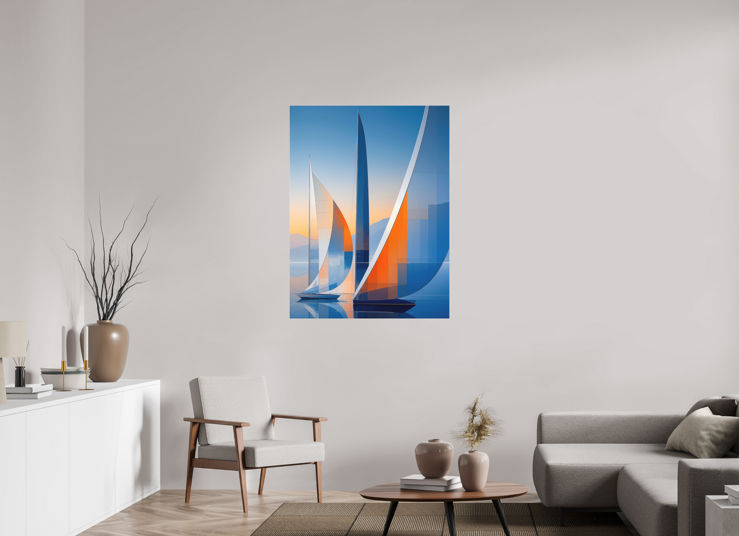 90 x 120 cm, Fine Art Pigmentdruck hinter Acrylglas Segelräume