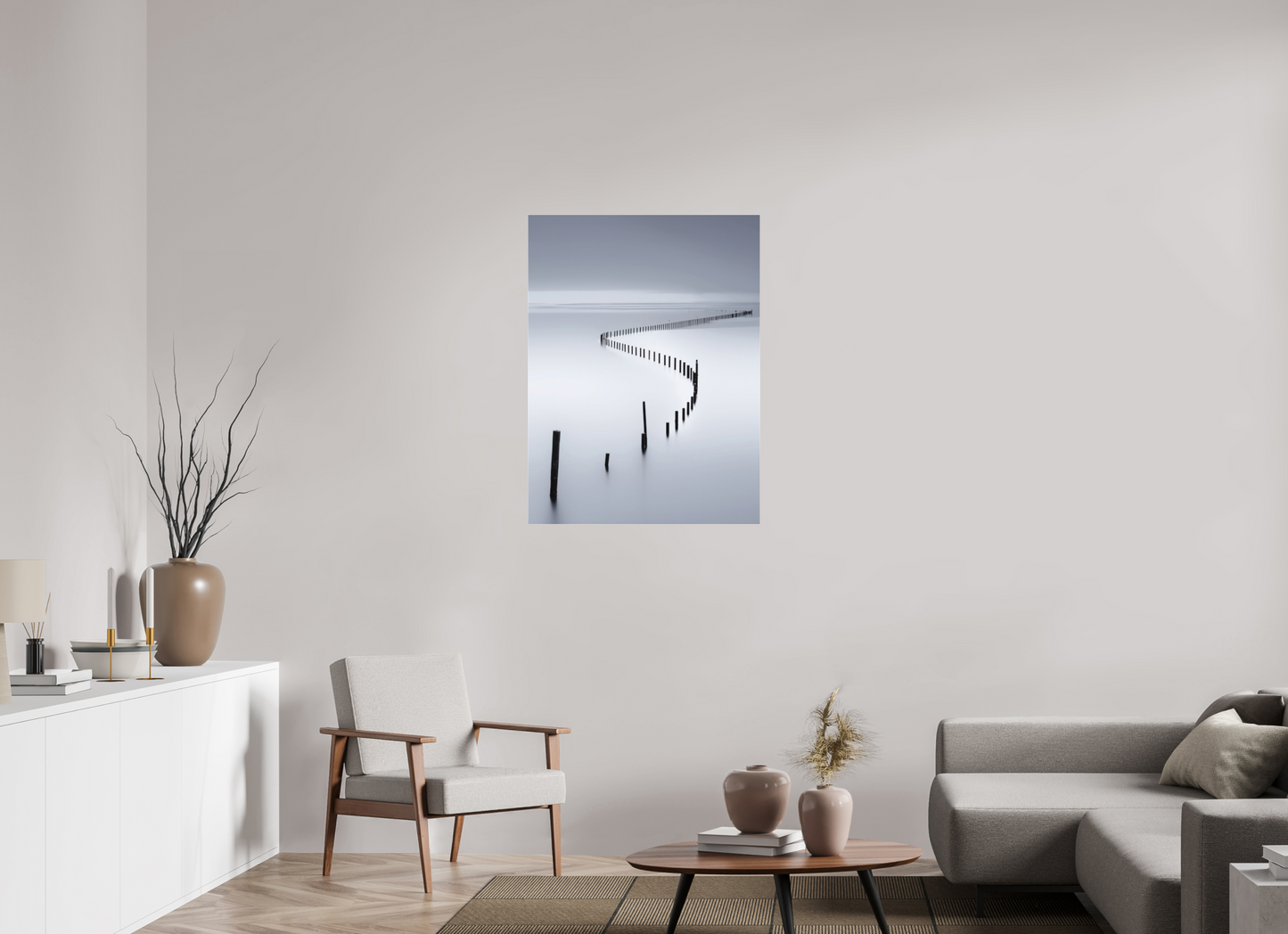 75 x 100 cm, Fine Art Pigmentdruck hinter Acrylglas Lichtweg im Watt