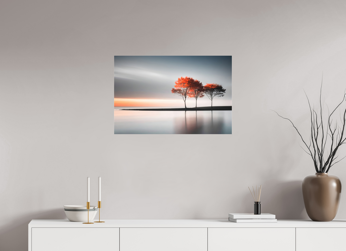75 x 50 cm, Fine Art Pigmentdruck hinter Acrylglas Stille am Ufer-02—Wandkunst, Fine Art Print, Leinwand, Acryldruck, Alu-Dibond