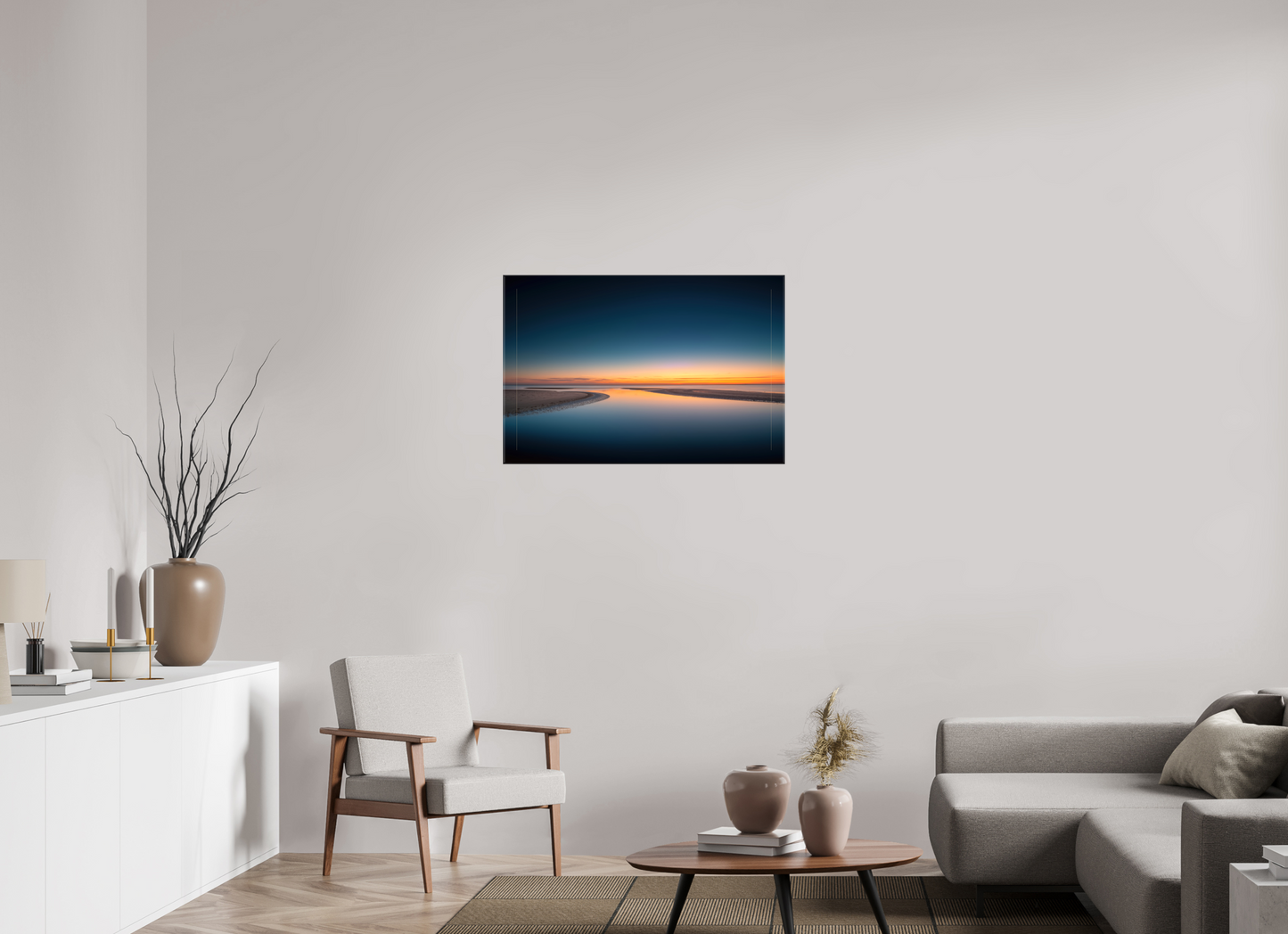 90 x 60 cm, Leinwand glänzend Stille über dem Watt-02