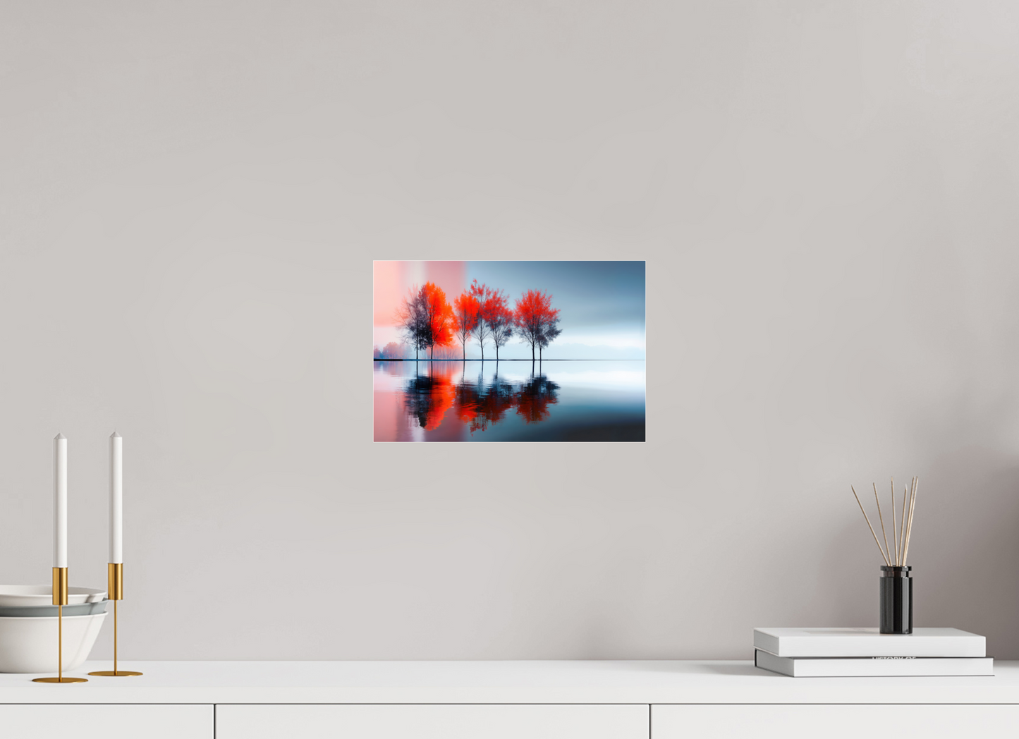 30 x 20 cm, Acrylglas glänzend standard Stille in Rot