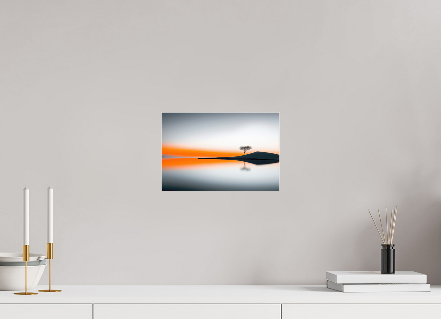 30 x 20 cm, Acrylglas glänzend standard Uferlinie im Morgenlicht