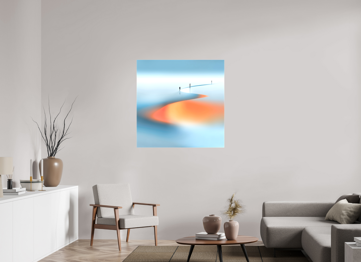 100 x 100 cm, Leinwand glänzend Weg der Gezeiten - square