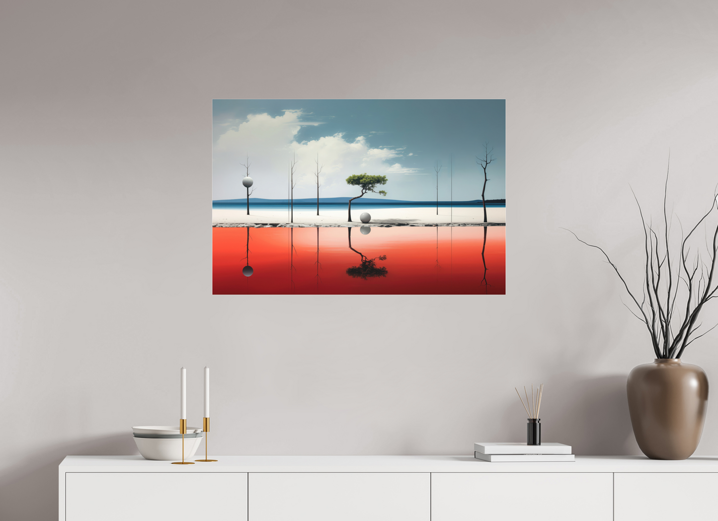 90 x 60 cm, Fine Art Pigmentdruck hinter Acrylglas Balance am Rand des Wassers—Wandkunst, Fine Art Print, Leinwand, Acryldruck, Alu-Dibond