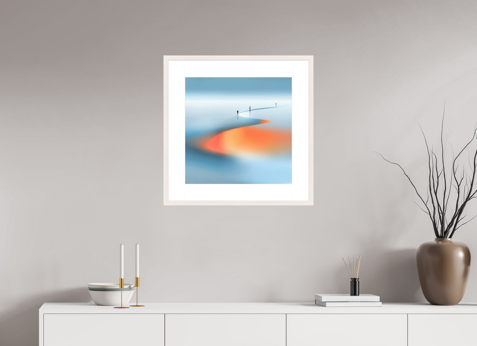 50 x 50 cm, Fine Art Print gerahmt Weg der Gezeiten - square
