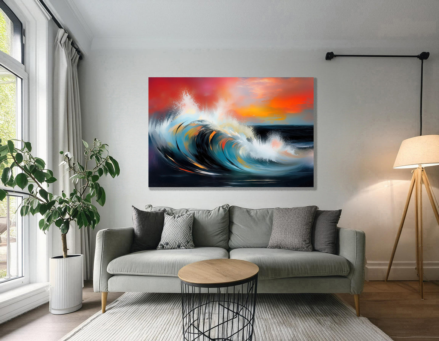 Glühende Brandung—Wandkunst, Fine Art Print, Leinwand, Acryldruck, Alu-Dibond