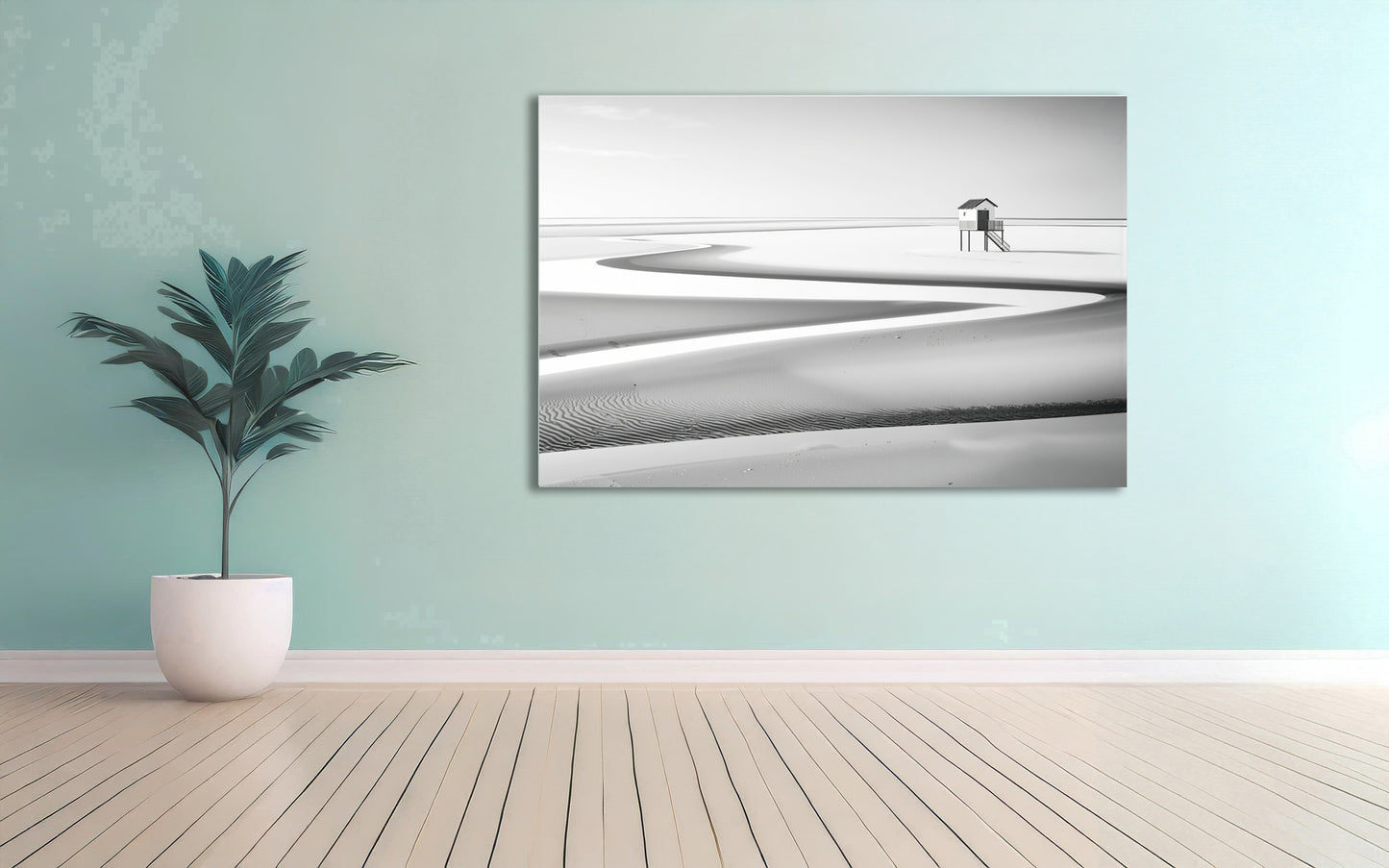 Stilt House in the Wadden Sea-01—Wall Art, Fine Art Print, Canvas, Acrylic Print