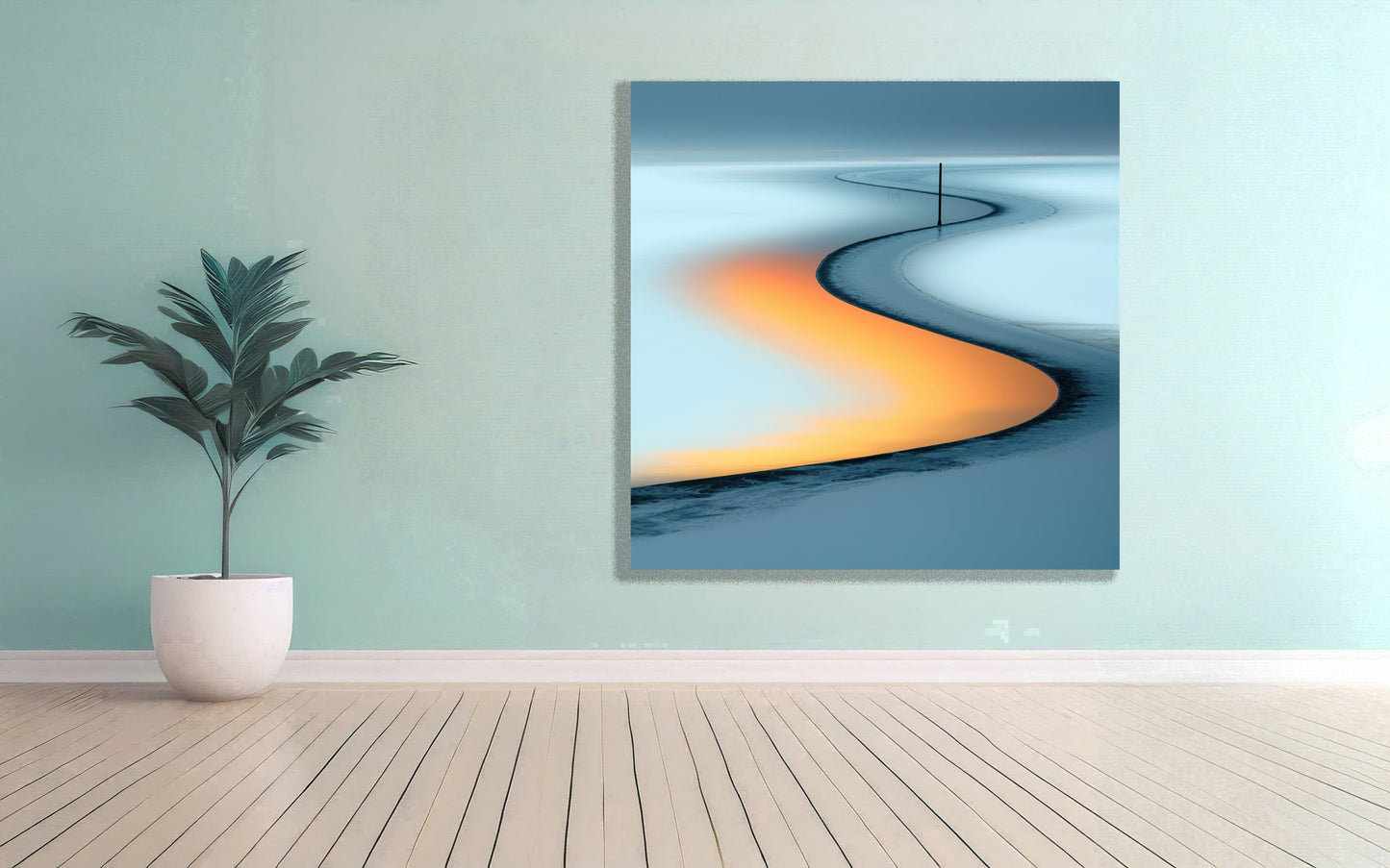 Goldener Priel—Wandkunst, Fine Art Print, Leinwand, Acryldruck, Alu-Dibond